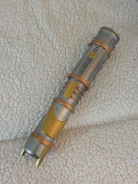Disney world bill drone lightsaber hilt Silver and Gold Metal Prop Controller